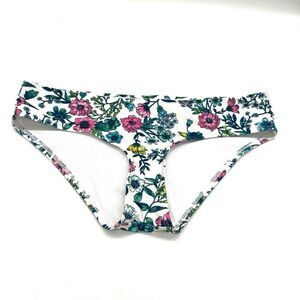 Live Love Dream Floral Bikini Bottom Size Medium Pink Green Blue Yellow
